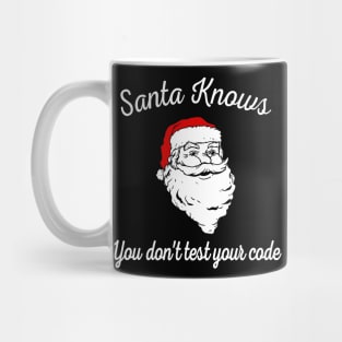 Santa Knows You Don't Test Your Code Mug
